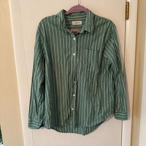 CJLA Green Striped Button-Up Shirt